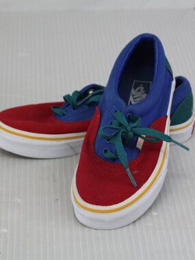 Vans Era Kids Size 3 Multicolor Colorblock Sneakers Red Blue Green Yellow
